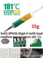 hk❣♟  Sn62.8Pb36.8Ag0.4 35g 181℃ maintenance Solder syringe needle lead medium temperature Pasta de Solda BGA Rework