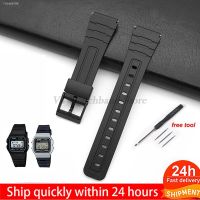 ﹉ 12 14 16 18 20 22mm Silicone Watch Strap for Casio W800H SGW400 F91W F84 F105/108 A158/168 AE1200/1300 Band PU Resin Bracelet