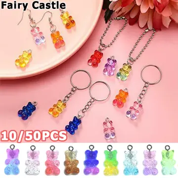 100 Cute Gummy Bear Resin Gummy Bear Charms For DIY Jewelry