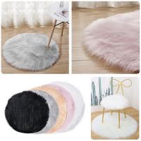 Ultra Soft Artificial Sheepskin Rug Chair Cover Wool Warm Hairy Car Seat Home Living Room Bedroom Mats Washable Round