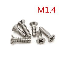 [HOT JIAZZAQQMGW 555] M1.4x3/4/5/6/8สแตนเลสข้ามปิดภาคเรียน Countersunk หัวแบนฟิลลิปตนเองแตะสกรูสำหรับพลาสติกประเภท F KB