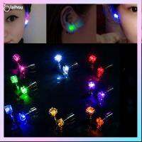 LAIHOU 2PCS ผู้ชาย หลากสี ผู้หญิง ของขวัญ งานเต้นรำ ต่างหูเรืองแสง ต่างหู LED Studs ต่างหู กะพริบ