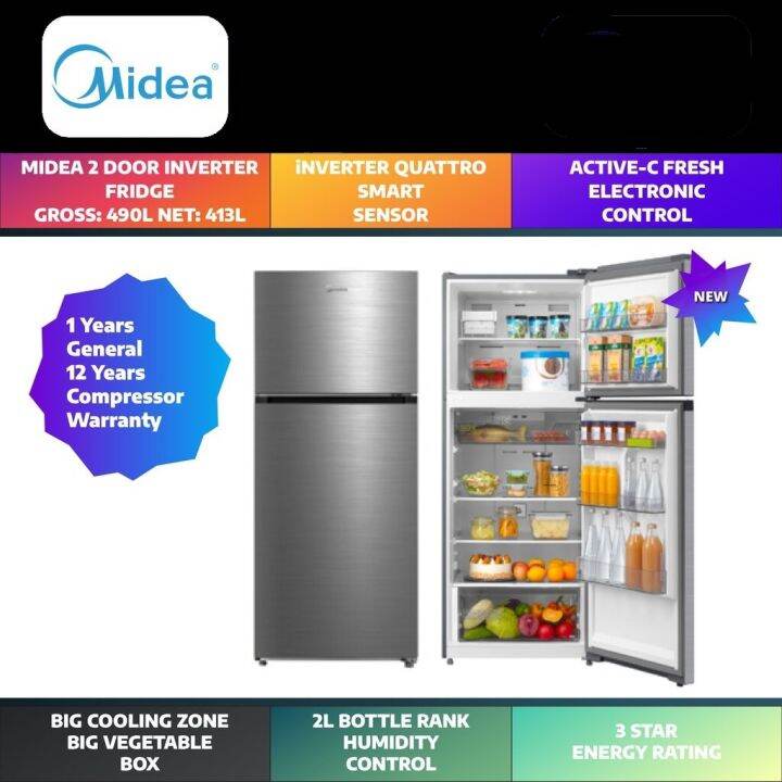 [DELIVERED BY SELLER] Midea 400L 2 Door Inverter Refrigerator Fridge