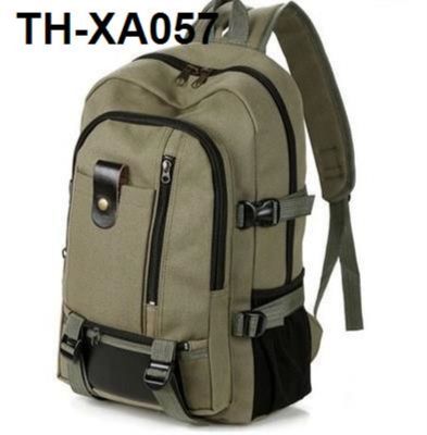 ♤ [wear-resisting canvas] large capacity backpack travel fashion male and female college students the school bag