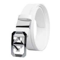 ◈ New Golf Mens Belt Genuine Leather Business Casual Fashion Versatile 5 Color Cowhide Mens Belt Black and White