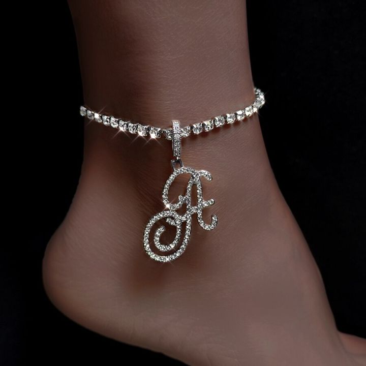 iced-out-tennis-chain-anklet-with-cursive-letter-hip-hop-crystal-a-z-initials-zircon-pendant-anklet-bracelet-for-women-jewellery-headbands