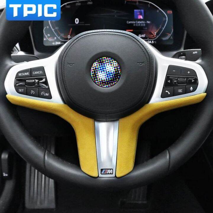 ฝาครอบพวงมาลัยรถยนต์-tpic-alcantara-สติกเกอร์สำหรับ-bmw-f40-g20-g28-g05-g30-g32-g38-g11-g01-g02-6gt-3ชุดอุปกรณ์เสริม