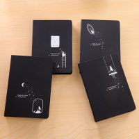 Black Star Notebook ปกแข็งไดอารี่ DIY Blank Black Paper Sketch Book 96แผ่น Notepad โรงเรียน Office Supply Papelaria