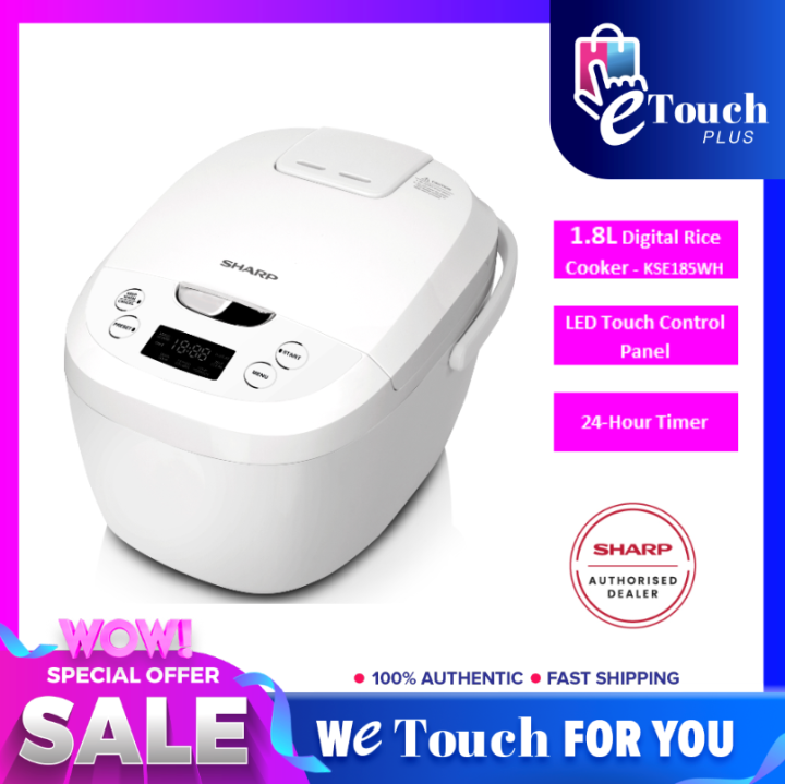 Sharp (kse185wh) 1.8L Digital non stick rice cooker 1.8mm thick inner