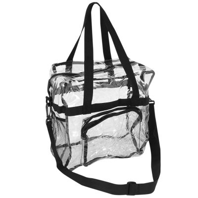 Transparent Tote Bag Stadium Security Travel and Gym Clear Bag, See Through Tote Bag for Work, Sports Games and Concerts