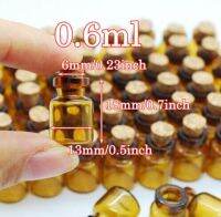 20pcs 13x18x6mm 0.6ml Mini Brown Glass wishing Bottles With Cork stopper Empty Tiny Glass Vials Jars Small diy party Gift Bottle