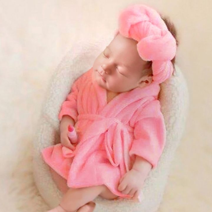 xiaoli-clothing-สีทึบเสื้อคลุมอาบน้ำเด็กชุดผ้าขนหนู-thicken-flannel-ชายหญิง-robe-กับเข็มขัดผ้าเช็ดตัวทารกแรกเกิดการถ่ายภาพ-props-posing-outfit