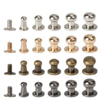 【CW】 10Sets Metal Alloy Knob Screw Rivets Studs Crafts Leather Watchband Round Monk Spikes