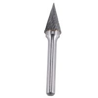 Tungsten Carbide Burr Pointed Cone Shape Double Cut Rotary Burrs File 70X12mm with 1/4 inch Shank Dia