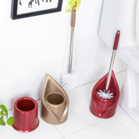 Stainless Steel Long Handle Toilet Brush Set Creative Leaf Toilet Brush Holder Set For Washroom Clean Tools Bathroom Accessories