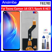 แอนซิมบาจอ LCD แบบดั้งเดิมสำหรับกล้อง Tecno Camon 16 CE7สัมผัสหน้าจอ LCD หน้าจอดิจิตอลแทนการประกอบสำหรับหน้าจอ Tecno Camon 16 CE7