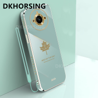 DKHORSING เคสใส่โทรศัพท์ใหม่สำหรับ Realme 11 11Pro 11 Pro + 10T 5G เคสนิ่มป้องกันเคสนิ่มเคลือบอิเล็คโทรเพลทแฟชั่นใบเมเปิล REALME11 Pro Plus เคส2023