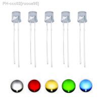 100PCS 5MM LED Diode Flat Top Yellow White Blue Green Red Electronics Components Multicolor Light Emitting Diodes Bright Bulbs