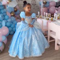 【CC】 Cinderella Costume Kids Baby Gown Dresses Birthday Frock
