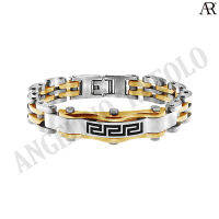 ANGELINO RUFOLO Bracelet ดีไซน์ Oriental Buckle สร้อยข้อมือผู้ชาย Stainless Steel 316L(สแตนเลสสตีล)คุณภาพเยี่ยม สีทอง-เงิน-ดำ