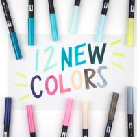 【CC】♗  1pc TOMBOW AB-T Japan 96 colors double heads art brush pen marker profession water painting supplies