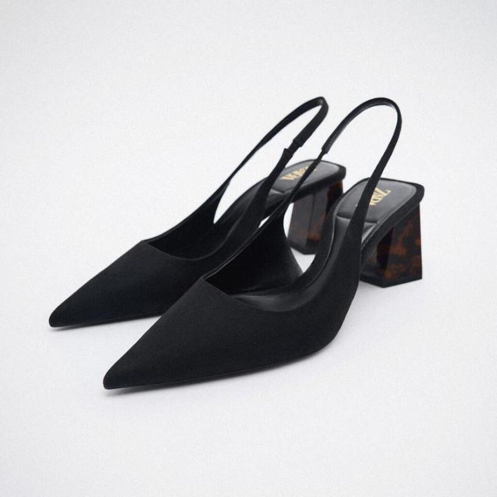 summer-new-womens-shoes-black-slingback-thick-heel-french-style-mules-heeled-sandals