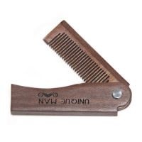 Folding Beard Combs for Men Natural Sandalwood Beard Mustache Hair Comb Salon Barber Hairdressing Styling Tool peine para barba