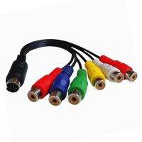 10 Pin and Video DIN Cable S-Video 10Pin to 6RCA Female Cable RGB Component Composite Converter Cable 30cm