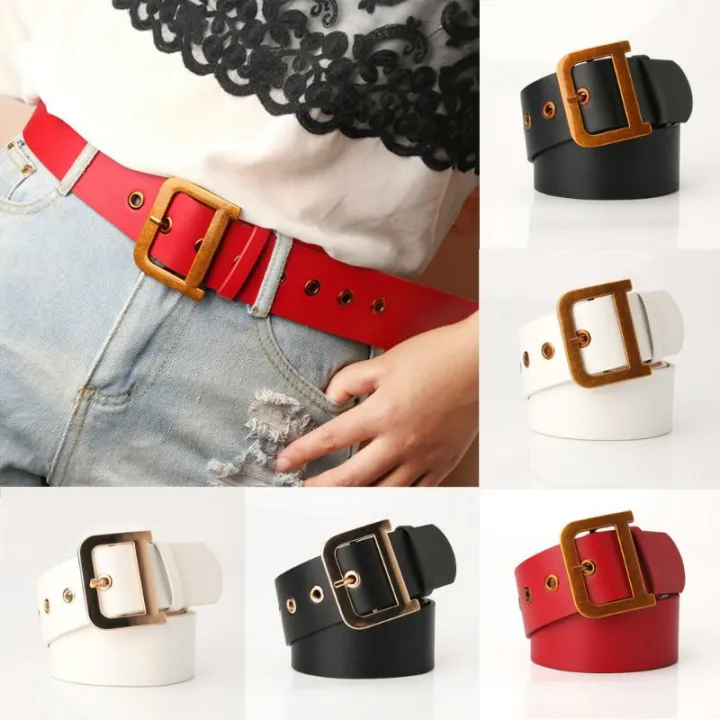 【akefun】Women Vintage Metal Leather Round Buckle Waist Belt Fashion ...