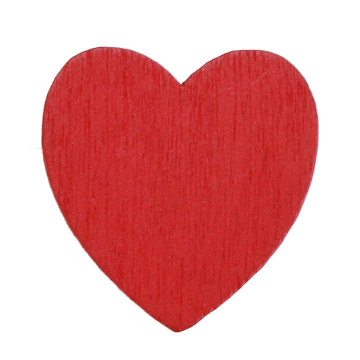 จัดส่งเร็ว-สติกเกอร์ไม้รูปหัวใจสีแดงขนาดเล็ก100ชิ้นการตกแต่งบ้านของเล่นเครื่องประดับ-diy