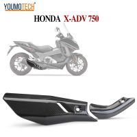 สำหรับ Honda X-Adv750 Adv 750รถจักรยานยนต์ไอเสียระบบกลางคาร์บอนไฟเบอร์ท่อเชื่อมต่อแผ่นกันความร้อนปลอกกันกระแทก Anti-Scald Shie