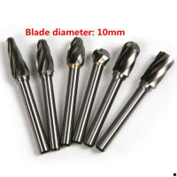 Fixmee 6Pcs 6*10Mm ACDEFL ทังสเตนคาร์ไบด์8ขลุ่ยโรตารี่ Burrs Point เครื่องตัดไฟล์เจาะ Bit