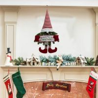 Delicate Christmas Hanging Pendant Cute Plush Toy Christmas Tree Pendant Merry Xmas Faceless Santa Gnome Wreath