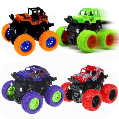 【CW】 Four-wheel Drive Inertial off-road vehicle Pull Back Cartoon Car Kids Birthday Boys Baby gift