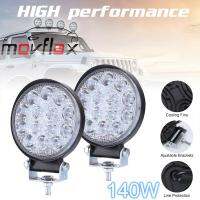 MovFlax 14000LM 2ชิ้น140W 6000K วงกลมกันน้ำไฟบาร์ LED เหมาะสำหรับรถจี๊ป4X4/รถบรรทุก/เรือ/Off-Road Suv