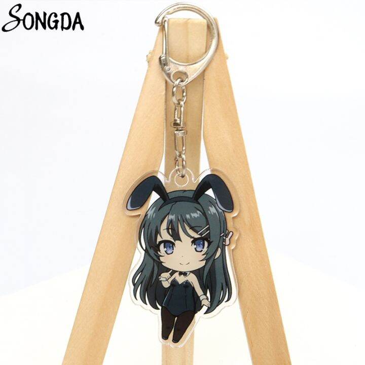 sakurajima-mai-keychain-anime-rascal-does-not-dream-of-bunny-girl-acrylic-key-chain-senpai-sakurajima-mai-sexy-girl-pvc-keyring