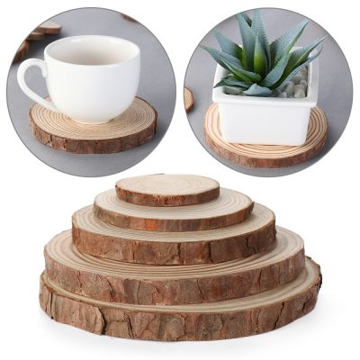 Natural Round Wood Coasters Cup Pad Tea Coffee Mug Mat Drinks Holder Table Mat Wooden Coasters DIY Crafts Home Kitchen Decor
