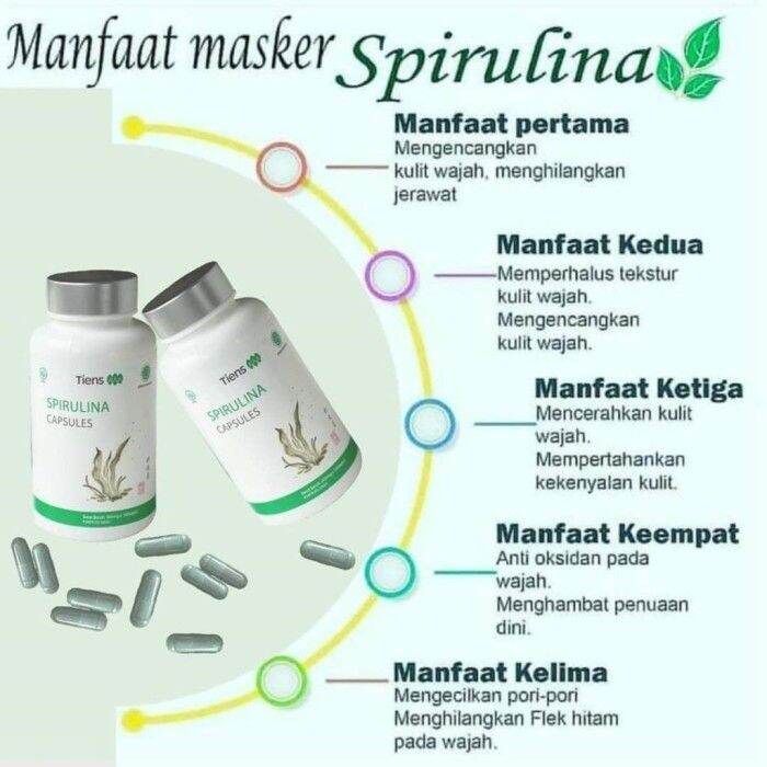 MASKER SPIRULINA ORIGINAL PARUT/JERAWAT/JERAGAT/GLOWING/FLAWLESS TIENS