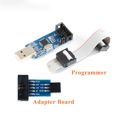 USBASP USBISP AVR โปรแกรมเมอร์ USB ISP USB ASP ATMEGA8 ATMEGA128รองรับ Win7 64 10Pin โมดูลลวด10Pin ถึง6 Pin Adapter Board