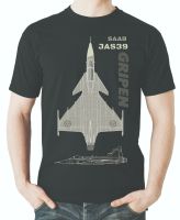 JAS 39 Gripen เสื้อลายเครื่องบินรบหลายบทบาทแฟชั่นเสื้อยืด100% พิมพ์ลายแฟชั่นฤดูร้อนขายส่ง