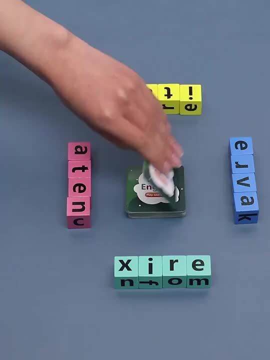 Letter Spelling Block Flash Cards Game English Words Early Learning ...