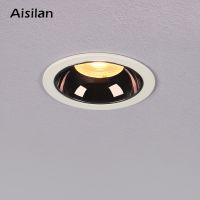 【☊HOT☊】 YISFF SHOP Aisilan ไฟเพดานทำจากอะลูมิเนียมไฟดาวน์ไลท์ Led สีดำไฟแบ็คกราวด์ป้องกันแสงสะท้อน Cree 93 (แสงธรรมชาติ,9W,สีดำ)