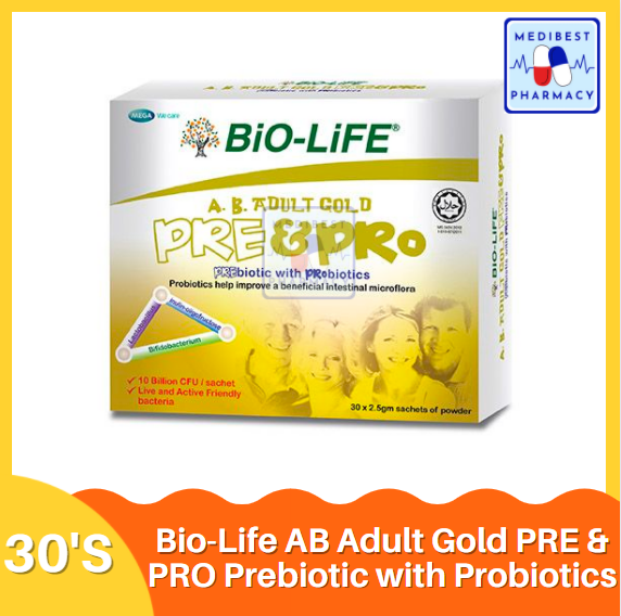 Bio Life Ab Adult Gold Pre And Pro Prebiotic With Probiotics Biolife 30