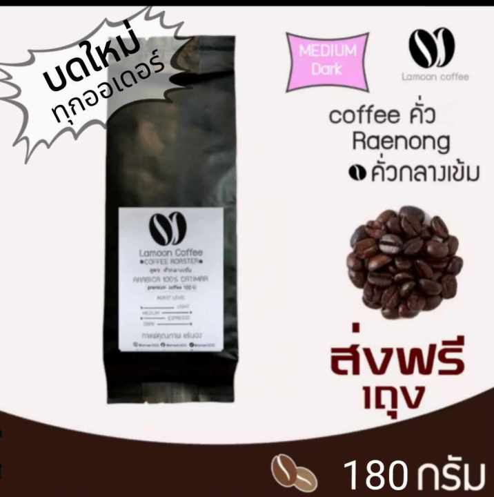 เมล็ดกาแฟคั่วบดแร่นอง-หอม-เกรดพรีเมี่ยม-180กรัม-arabica-อราบิก้า-คั่วใหม่ทุก-order