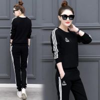 COD DSFGERRTYTRRE 2pcs Women Casual Clothing Individual Set Wear Lady Sport Tracksuit Long Sleeve Letter Tracksuits Top and Pants Y920