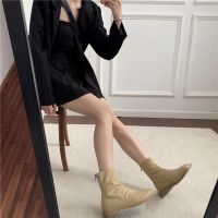 White Flat Bottom Skinny Boots Womens Shoes2021New Summer Thin Fried StreetchicBooties Spring and Autumn Thin Boots