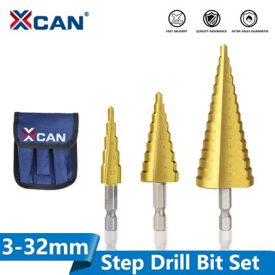 XCAN Step Drill Bit 3-13 4-12 4-20 4-32mm HSS Titanium coated Wood Metal Hole Cutter Cone Drill Metal Drills Drills Drivers