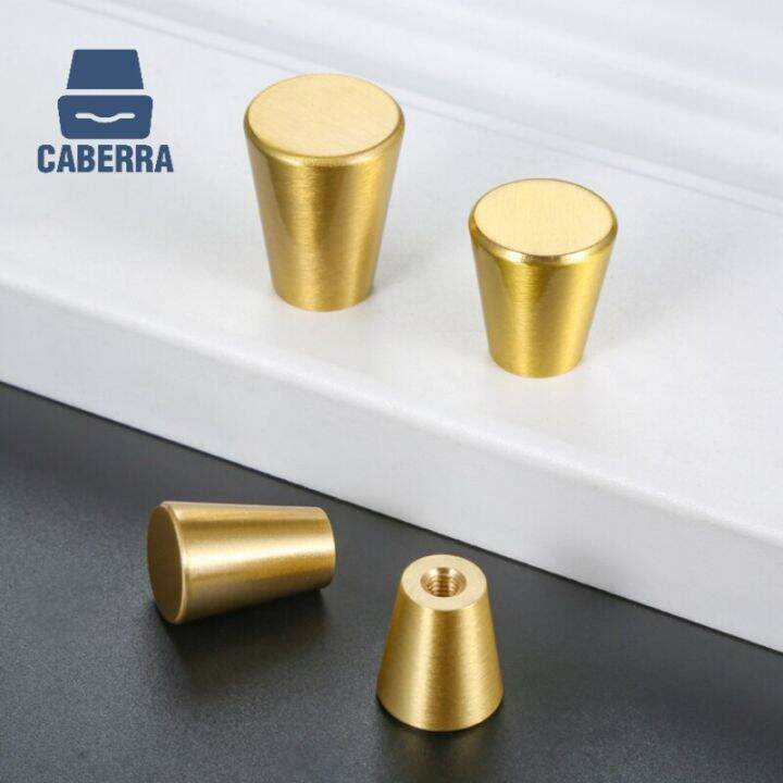 Modern Brass Gold Cylinder Door Handle with Screw Wardrobe Golden