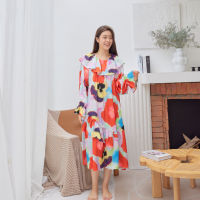 ชุดนอน Muslin pajamas ผ้า Silk Satin (รุ่น K1152)