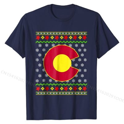 Colorado Flag Ugly Christmas Sweater T-Shirt Gift SummerPrinted Tops &amp; Tees Fashionable Cotton Mens Tshirts
